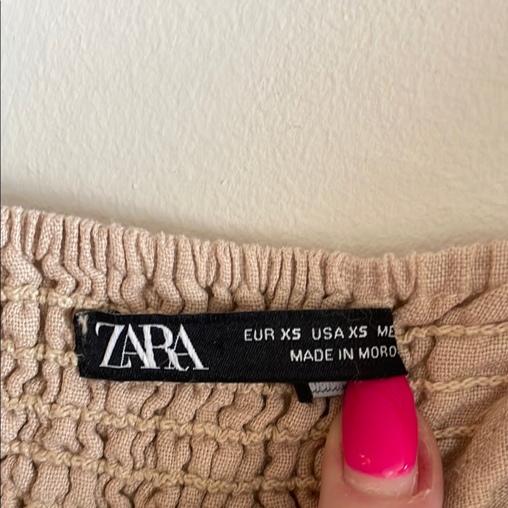 Zara Ruffled Flutter Sleeve Crop Top - Picture 3 of 3
